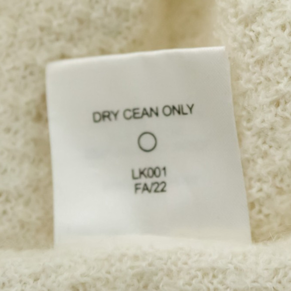 Quince Size Small S Ivory Cream Textured Diamond Knit Crew Wool Alpaca Sweater - Picture 6 of 7